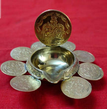 Load image into Gallery viewer, Mavasiva Lakshmi Kubera Vilakku - 9 coin Small - MAVASIVA SHOPPING