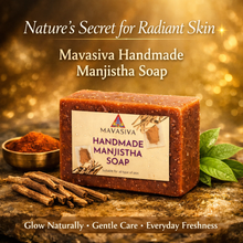 Load image into Gallery viewer, MAVASIVA Manjistha Soap 100g | Natural Skin Brightening Soap Bar for Glowing Skin | Handmade, Anti-Acne, Tan Removal - MAVASIVA