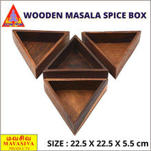 Load image into Gallery viewer, Wooden Masala Spice Box with Spoon Triangle Shaped - MAVASIVA SHOPPING