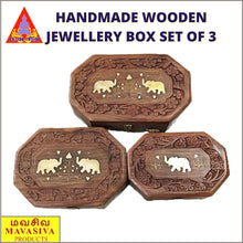 Load image into Gallery viewer, Mavasiva Handmade Wooden Jewellery Box Set of 3 - MAVASIVA SHOPPING