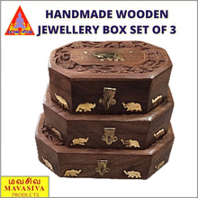 Load image into Gallery viewer, Mavasiva Handmade Wooden Jewellery Box Set of 3 - MAVASIVA SHOPPING