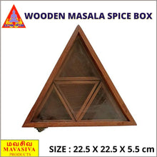 Load image into Gallery viewer, Wooden Masala Spice Box with Spoon Triangle Shaped - MAVASIVA SHOPPING
