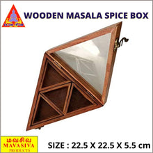 Load image into Gallery viewer, Wooden Masala Spice Box with Spoon Triangle Shaped - MAVASIVA SHOPPING