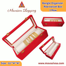 Load image into Gallery viewer, Bangle Organizer Box - Red velvet Mavasiva - 1 Row
