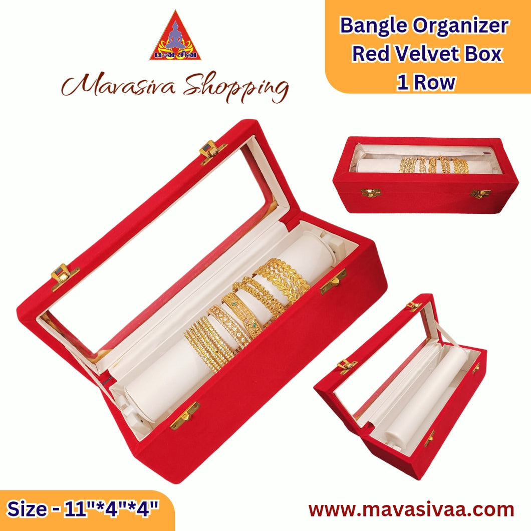 Bangle Organizer Box - Red velvet Mavasiva - 1 Row