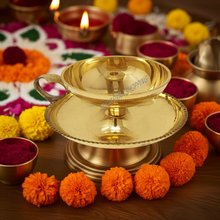 Load image into Gallery viewer, MAVASIVA Traditional Brass Diya Oil Lamp | Antique Finish Pooja Deepam for Festival, Mandir &amp; Gifting - MAVASIVA 
