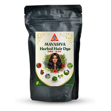 Load image into Gallery viewer, MAVASIVA Herbal Hair Dye 100g – Shade Black, Natural Ammonia-Free Hair Colour Powder with Henna, Indigo, Hibiscus and Herbal Ingredients
