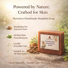 Load image into Gallery viewer, MAVASIVA Manjistha Soap 100g | Natural Skin Brightening Soap Bar for Glowing Skin | Handmade, Anti-Acne, Tan Removal - MAVASIVA 
