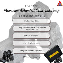 Load image into Gallery viewer, MAVASIVA Handmade Charcoal Soap – 100gm | Deep Pore Cleanser, Acne &amp; Blackhead Control Bar
