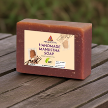 Load image into Gallery viewer, MAVASIVA Manjistha Soap 100g | Natural Skin Brightening Soap Bar for Glowing Skin | Handmade, Anti-Acne, Tan Removal, Gentle Soap for Face &amp; Body, Men &amp; Women
