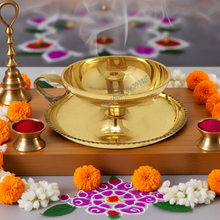 Load image into Gallery viewer, MAVASIVA Traditional Brass Diya Oil Lamp | Antique Finish Pooja Deepam for Festival, Mandir &amp; Gifting - MAVASIVA 
