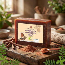 Load image into Gallery viewer, MAVASIVA Manjistha Soap 100g | Natural Skin Brightening Soap Bar for Glowing Skin | Handmade, Anti-Acne, Tan Removal - MAVASIVA 
