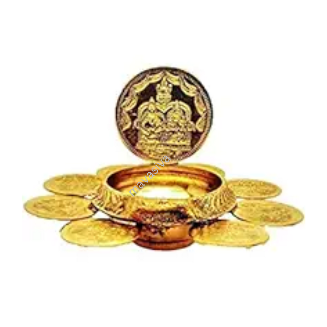 Mavasiva Lakshmi Kubera Vilakku - 9 coin Small