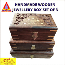 Load image into Gallery viewer, Mavasiva Handmade Wooden Jewellery Rectangular Box Set of 3
