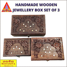 Load image into Gallery viewer, Mavasiva Handmade Wooden Jewellery Rectangular Box Set of 3
