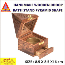 Load image into Gallery viewer, Mavasiva Handmade Wooden Dhoop Batti Stand Pyramid shape
