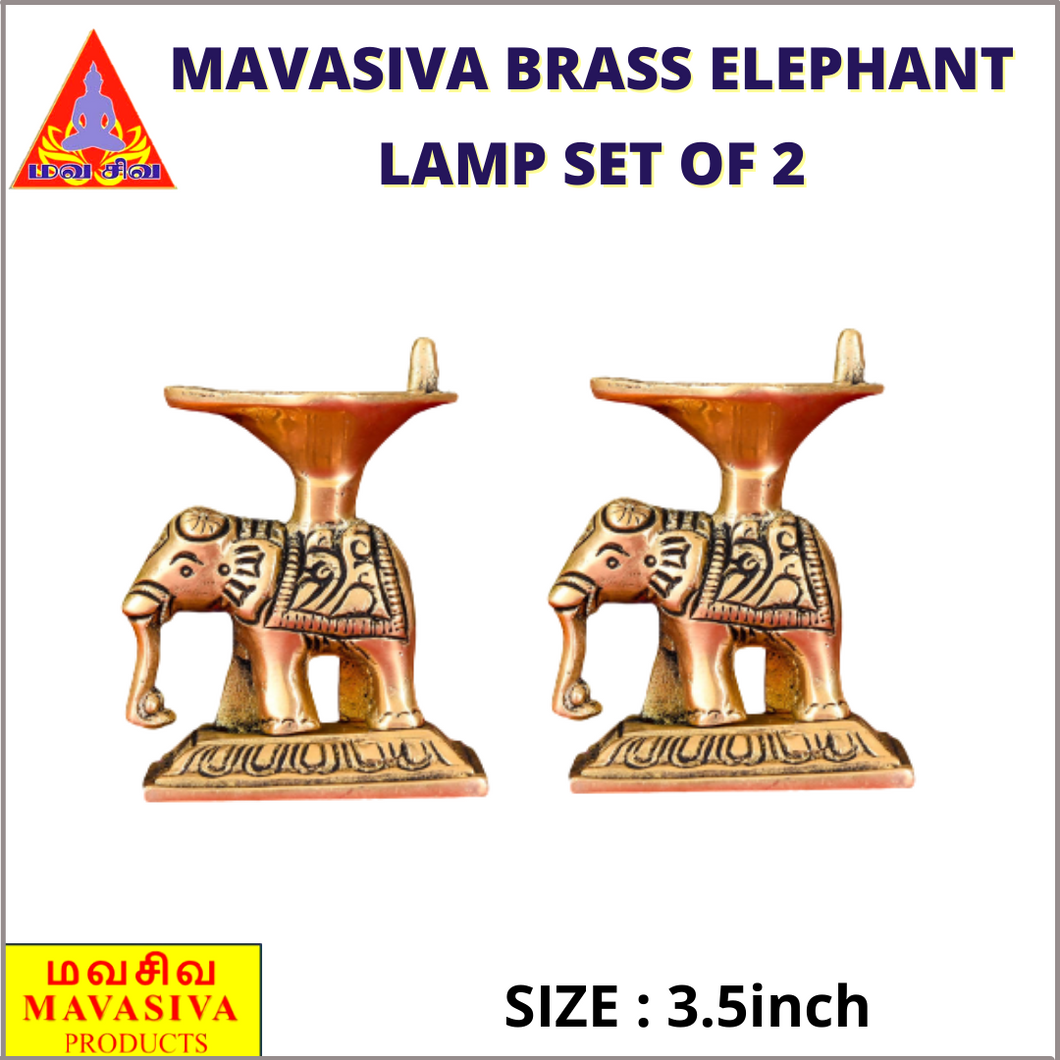 Elephant brass lamp | Yaanai vilakku Mavasiva