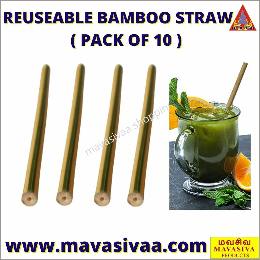 REUSABLE BAMBOO STRAW ( PACK OF 10 )