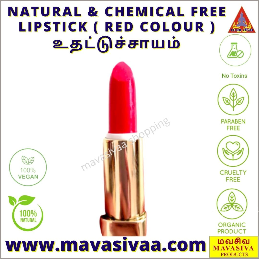 NATURAL AND CHEMICAL FREE LIPSTICK ( RED COLOUR )